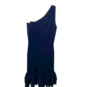 Rugy by Ralph Lauren one shoulder Navy knit dress SZ XS NWT